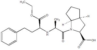 The structural formula for ramipril