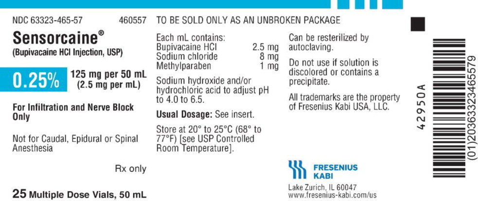 PACKAGE LABEL – PRINCIPAL DISPLAY – Sensorcaine 50 mL Multiple Dose Vial Tray Label
