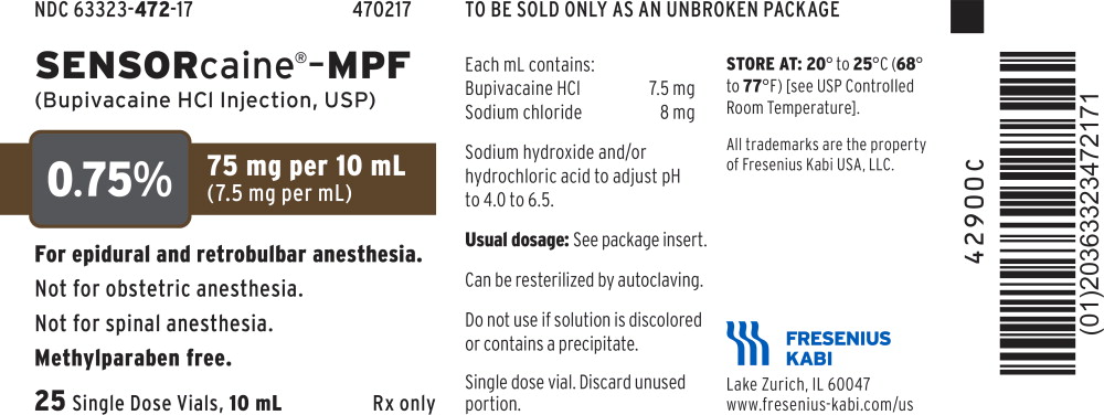 PACKAGE LABEL – PRINCIPAL DISPLAY – Sensorcaine 10 mL Single Dose Vial Tray Label
