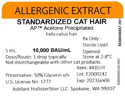 Standardized AP Cat Hair 5 mL, 10,000 BAU/mL Vial Label