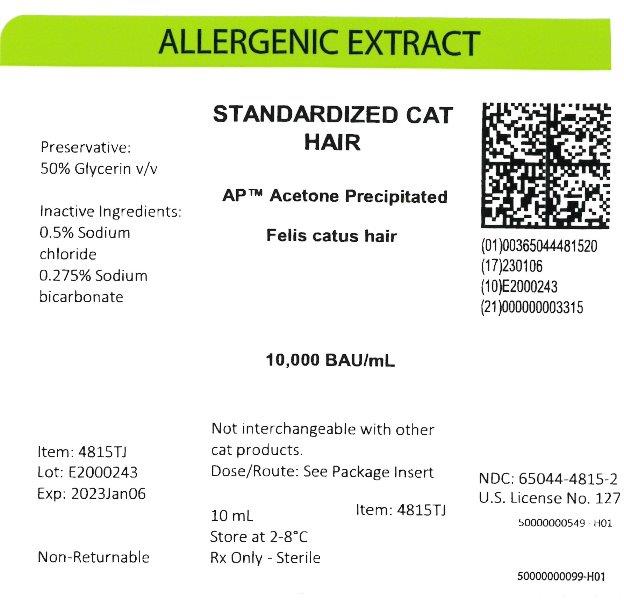 Standardized AP Cat Hair 10 mL, 10,000 BAU/mL Carton Label