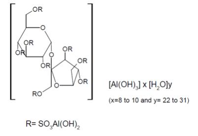 Sucralfate Oral Suspension contains sucralfate and sucralfate is an α-D-glucopyranoside, β-D- fructofuranosyl-, octakis-(hydrogen sulfate), aluminum complex.