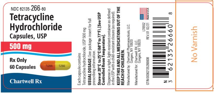 PRINCIPAL DISPLAY PANEL
NDC 62135-266-60
Tetracycline 
Hydrochloride 
Capsules, USP
500 mg
Rx Only
60 Capsules
