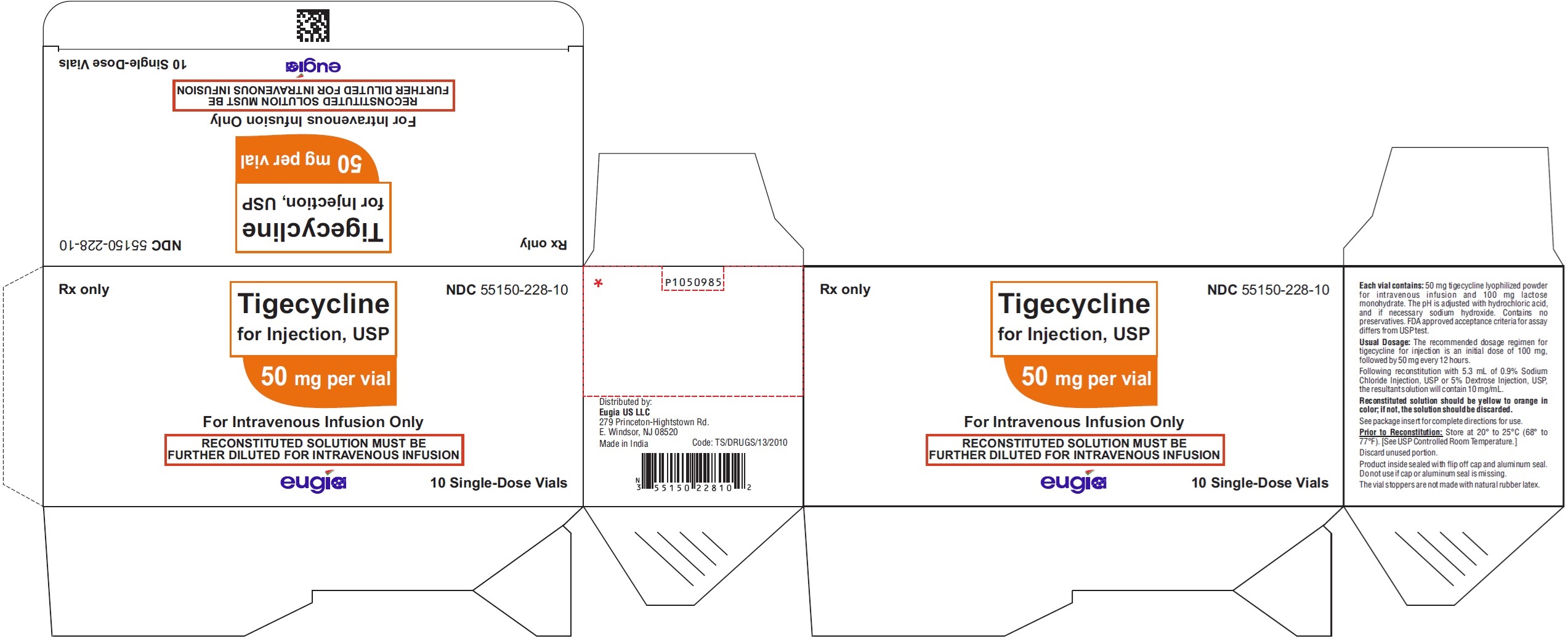 PACKAGE LABEL-PRINCIPAL DISPLAY PANEL - 50 mg per vial - Container-Carton (10 Vials)