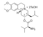 INGREZZA contains valbenazine, a vesicular monoamine transporter 2 (VMAT2) inhibitor, present as valbenazine tosylate salt, with the chemical name, L-Valine, (2R,3R,11bR)-1,3,4,6,7,11b-hexahydro-9,10-dimethoxy-3-(2-methylpropyl)-2H-benzo[a]quinolizin-2-yl ester, 4-methylbenzenesulfonate (1:2).  Valbenazine tosylate is slightly soluble in water.  Its molecular formula is C38H54N2O10S2, and its molecular weight is 762.97 g/mol (ditosylate salt) with the following structure: