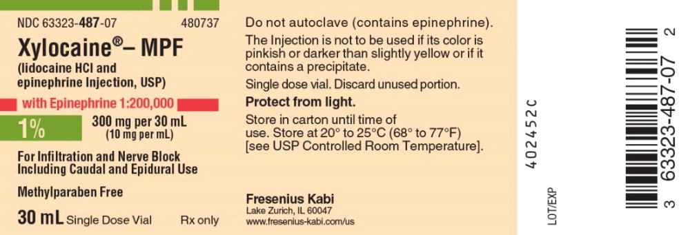 PACKAGE LABEL – PRINCIPAL DISPLAY – Xylocaine - MPF 30 mL Single Dose Vial Label
