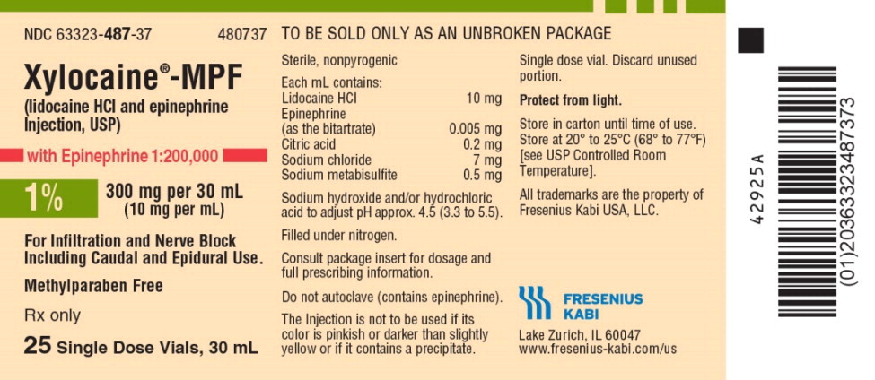 PACKAGE LABEL – PRINCIPAL DISPLAY – Xylocaine - MPF 30 mL Single Dose Vial 
