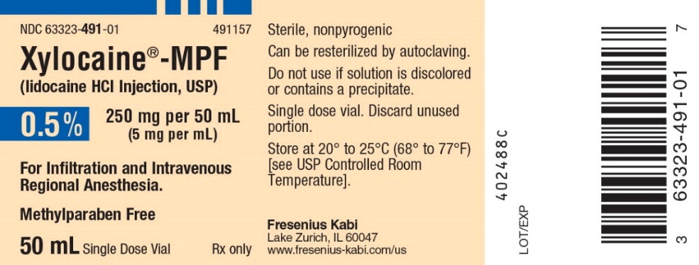 PACKAGE LABEL – PRINCIPAL DISPLAY – Xylocaine - MPF 50 mL Single Dose Vial Label
