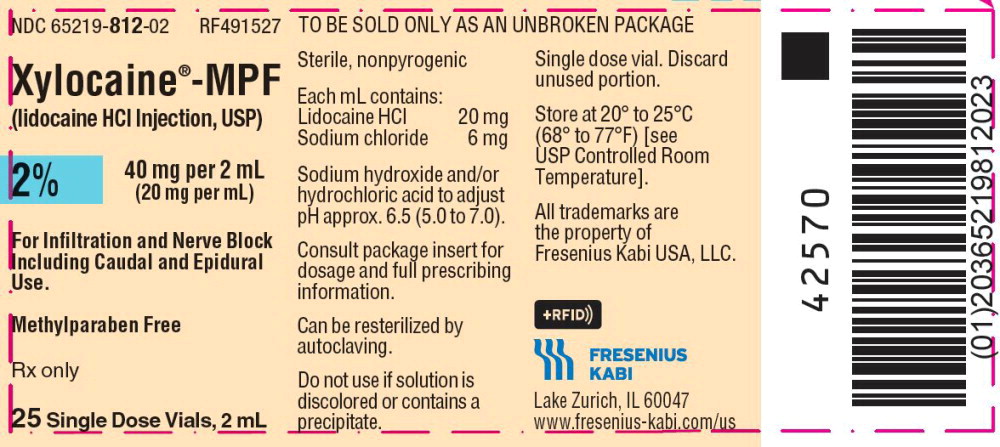 PACKAGE LABEL – PRINCIPAL DISPLAY PANEL – Xylocaine – MPF 2 mL Single Dose Vial Tray Label
